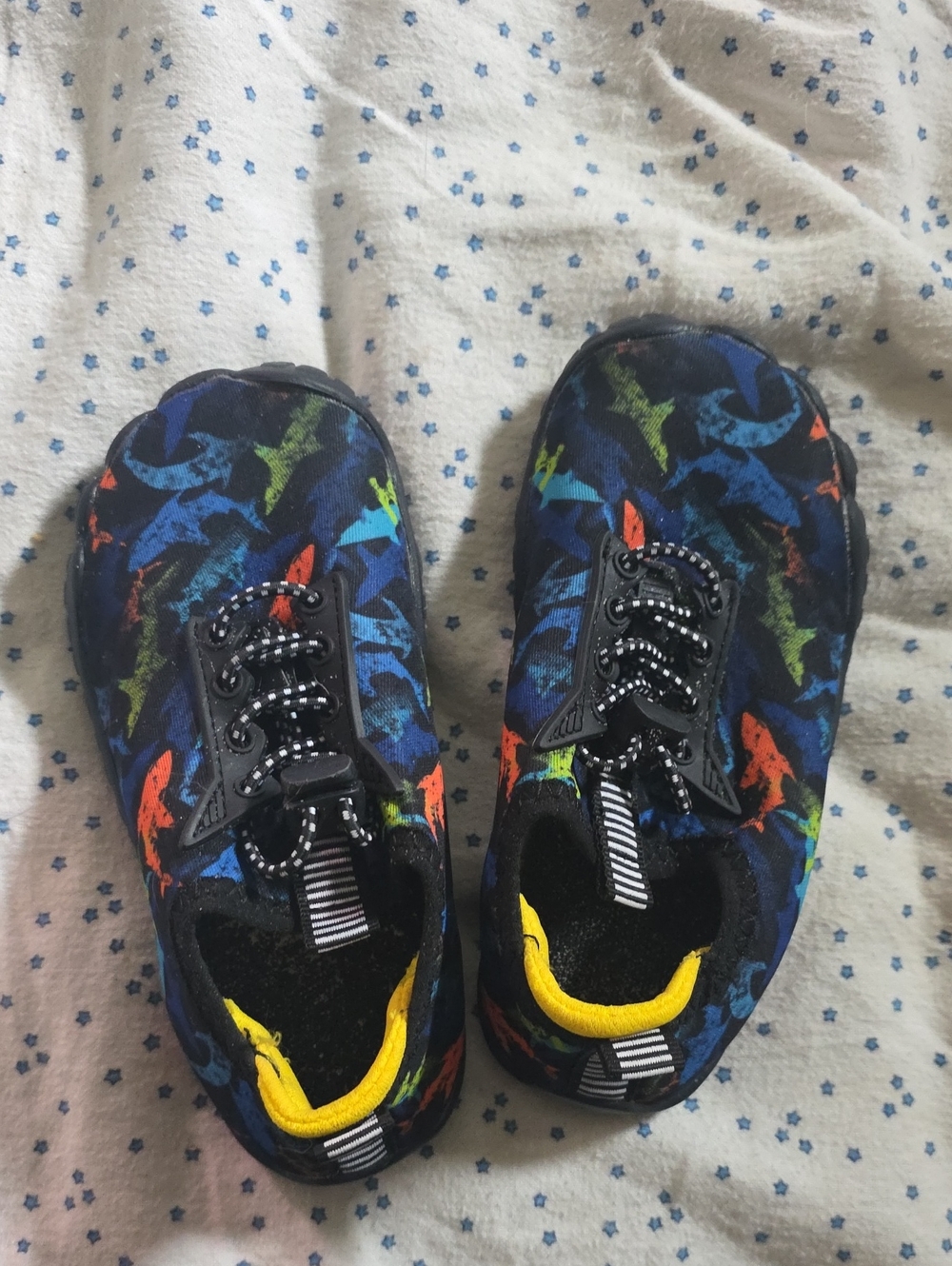 Kids Multicolor Shark Print Slip-On Shoes